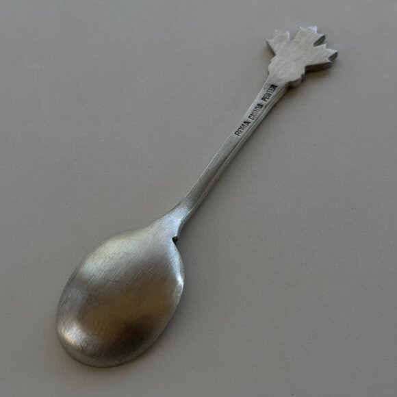 Vintage Boma Canada Pewter Souvenir Spoon Coat Of Arms Of Canada Maple Leaf 5" - Picture 6 of 7